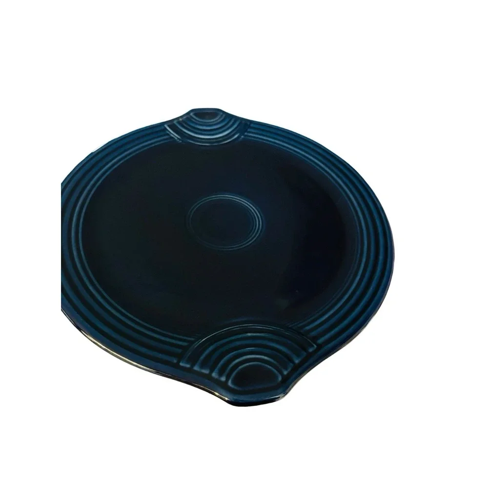 Fiesta Sapphire Blue Art Deco platter cake plate